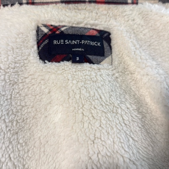 Rue- Saint Patrick Men’s Red and Blue Plaid Sherpa-Lined Shirt Jacket - Picture 5 of 6